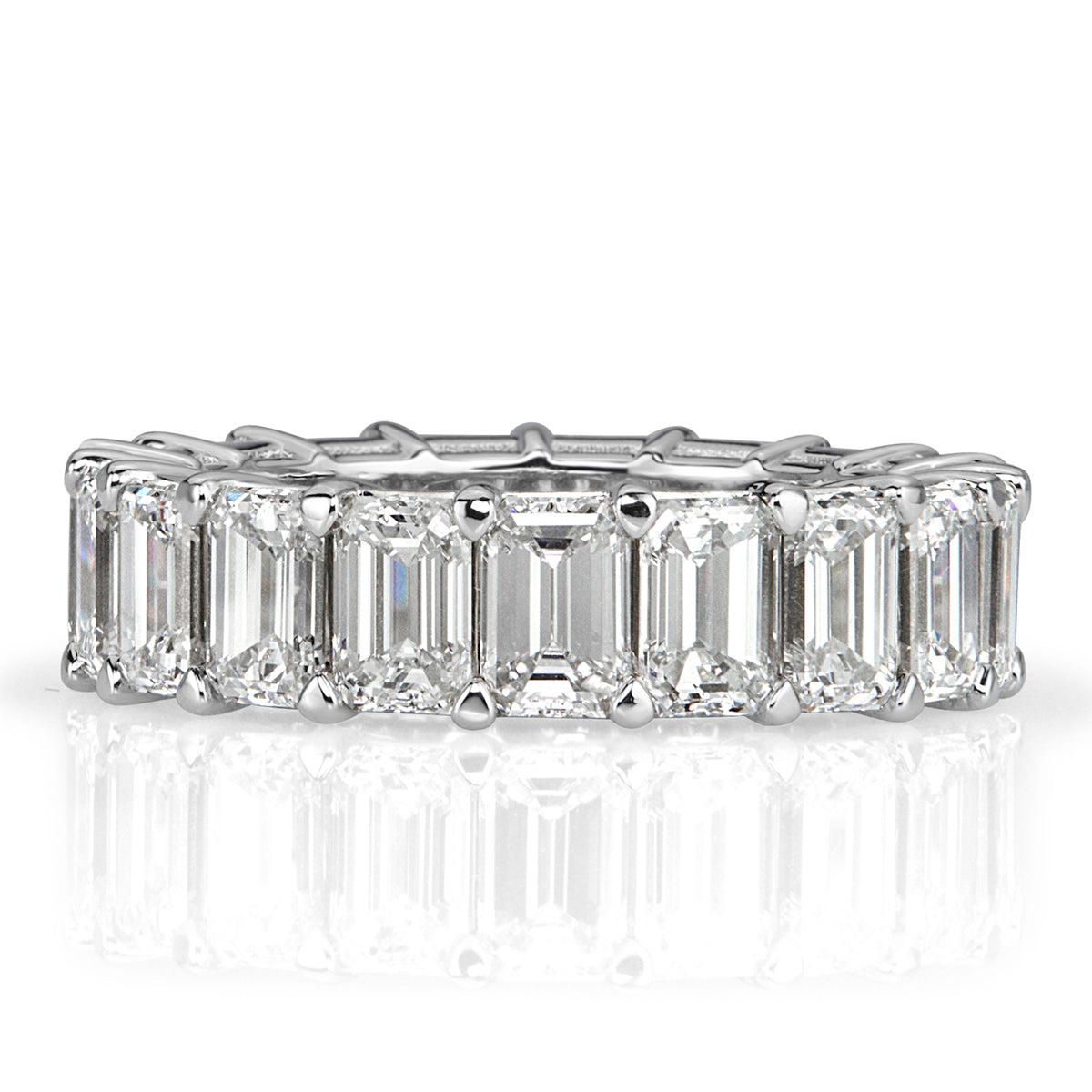 7.82ct Emerald Cut Diamond Eternity Band in 18k White Gold