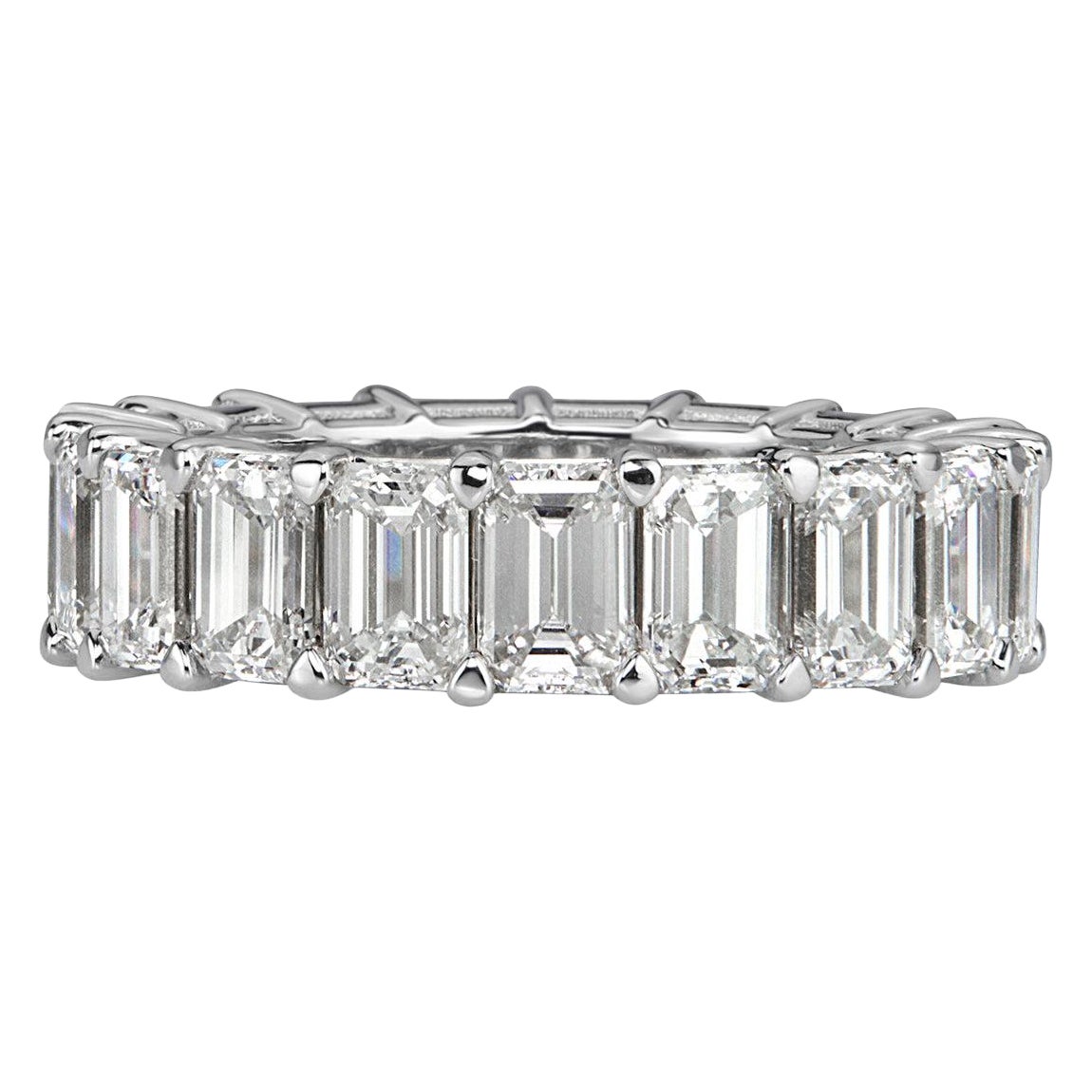 7.82ct Emerald Cut Diamond Eternity Band in 18k White Gold