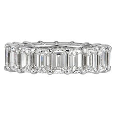 7.82ct Emerald Cut Diamond Eternity Band in 18k White Gold