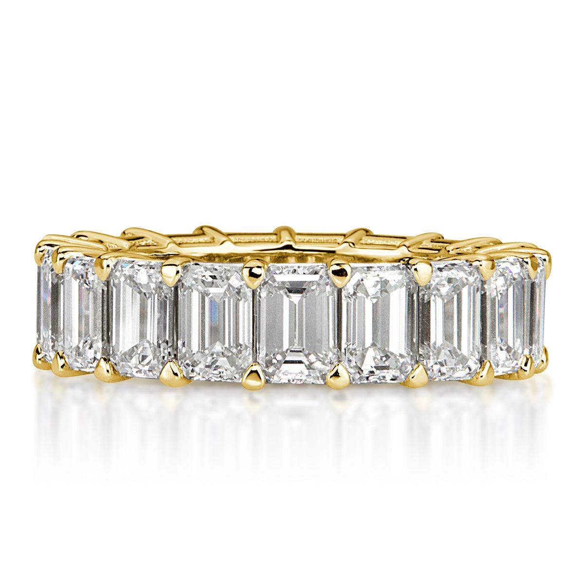 7.82ct Emerald Cut Diamond Eternity Band in 18k Yellow Gold