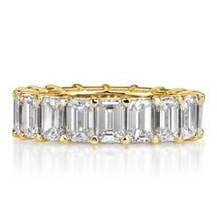 7.82ct Emerald Cut Diamond Eternity Band in 18k Yellow Gold