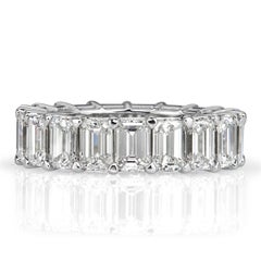 7.82ct Emerald Cut Diamond Eternity Band in Platinum