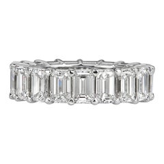 7.82ct Emerald Cut Diamond Eternity Band in Platinum