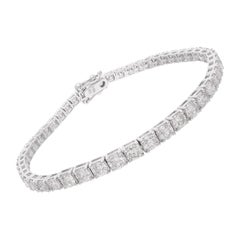 7.82ct SI Claridad HI Color Diamante Pulsera de Tenis Joyería de Oro Blanco de 14 Kilates
