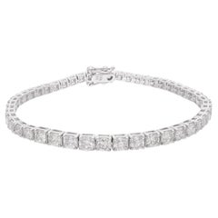 7.82ct SI Clarity HI Color Diamond Tennis Bracelet 14 Karat White Gold Jewelry