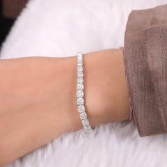 7.82ct SI Clarity HI Color Diamond Tennis Bracelet 18 Karat White Gold Jewelry