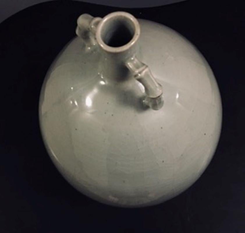 783 Japanese Celadon Classic Oval Shaped Vase For Sale 3