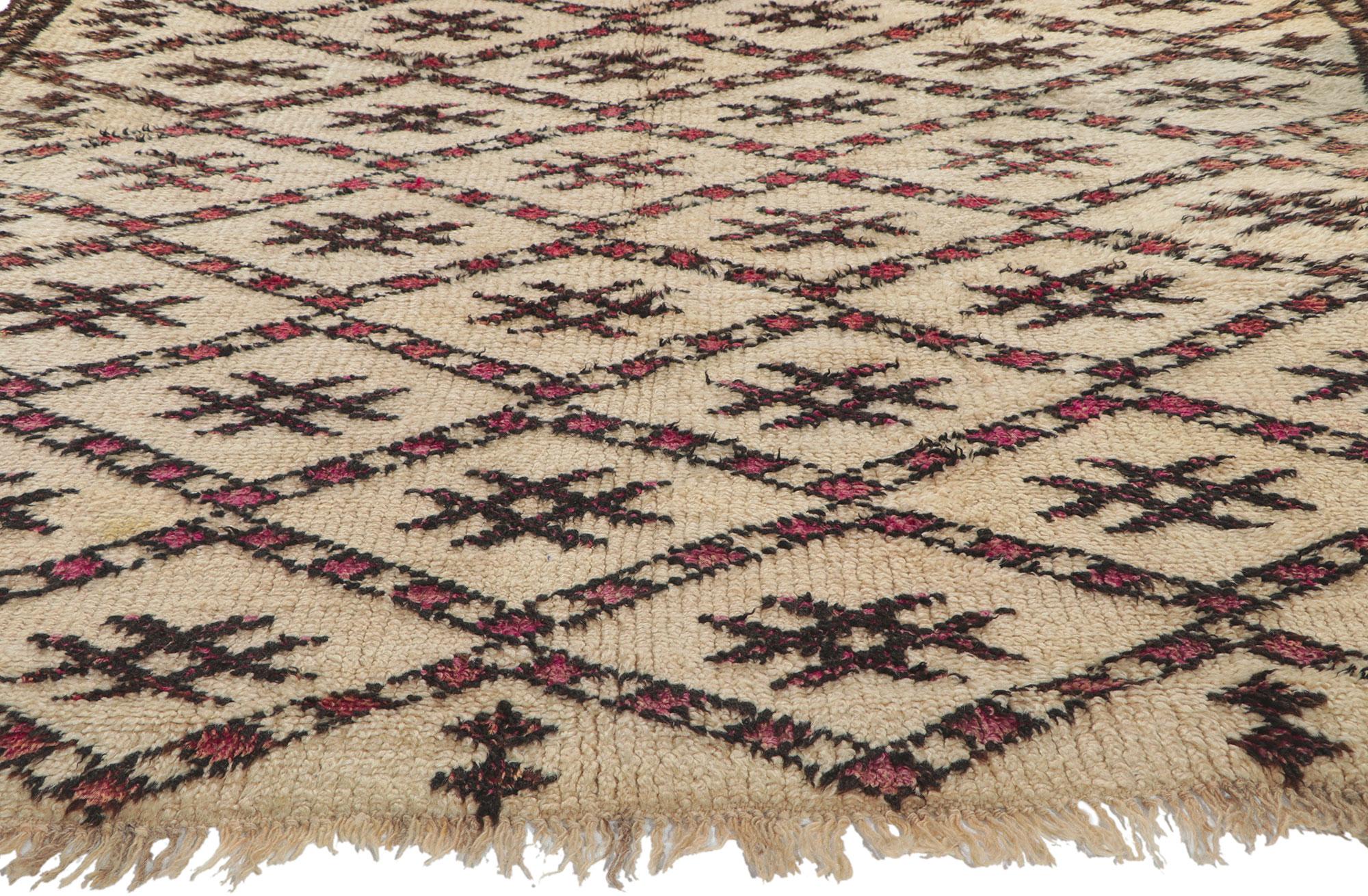 20th Century 78366 Vintage Moroccan Beni Ourain Rug For Sale
