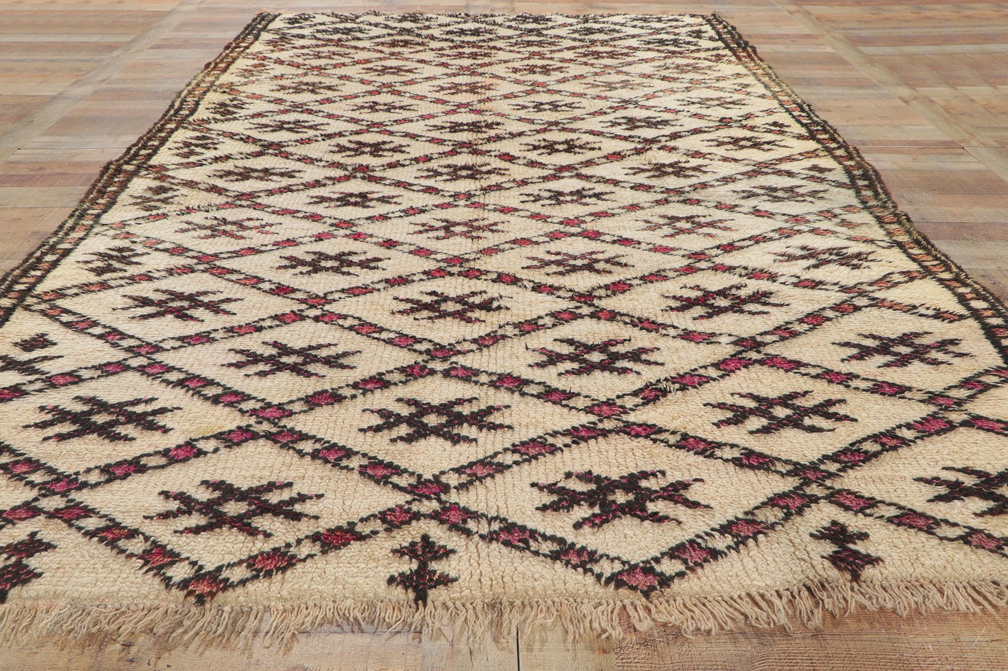 78366 Vintage Moroccan Beni Ourain Rug For Sale 1