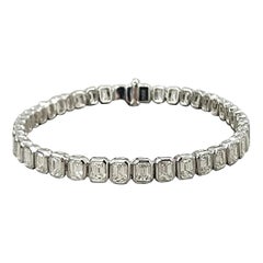 7.84 ct Emerald Cut Bezel Set Tennis Bracelet