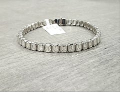 7.84 ct Smaragd-Schliff Lünette Set Tennis-Armband