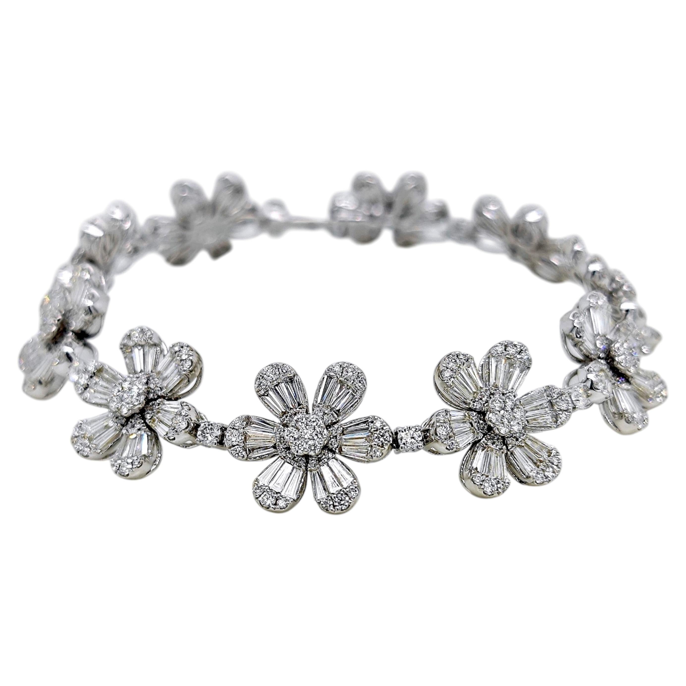 7.85 Carat Diamond White Gold Bracelet