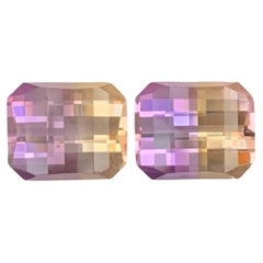 7,85 Karat Natürliche Lose Bi Farbe Ametrine Paar Pixel Schliff Brasilianischen Edelstein