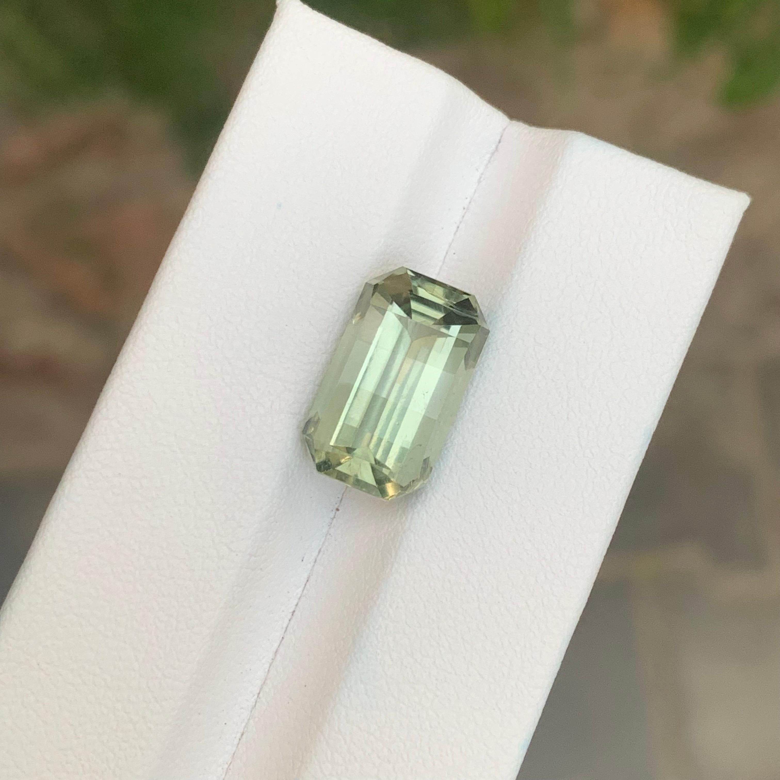 7.85 Carat Natural Loose Green Amethyst \ Prasiolite Octagon Shape Gemstone For Sale 4