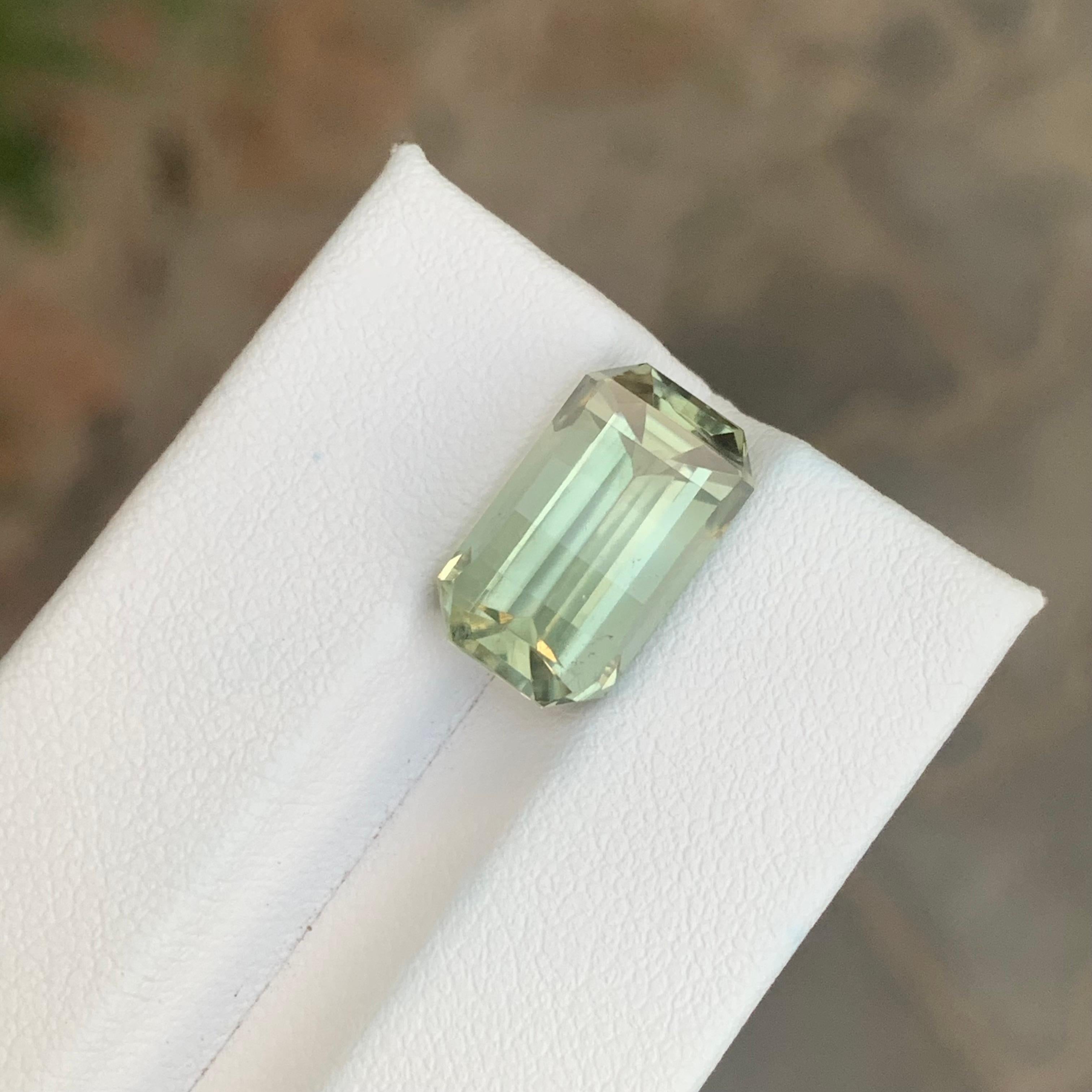 7.85 Carat Natural Loose Green Amethyst \ Prasiolite Octagon Shape Gemstone For Sale 7