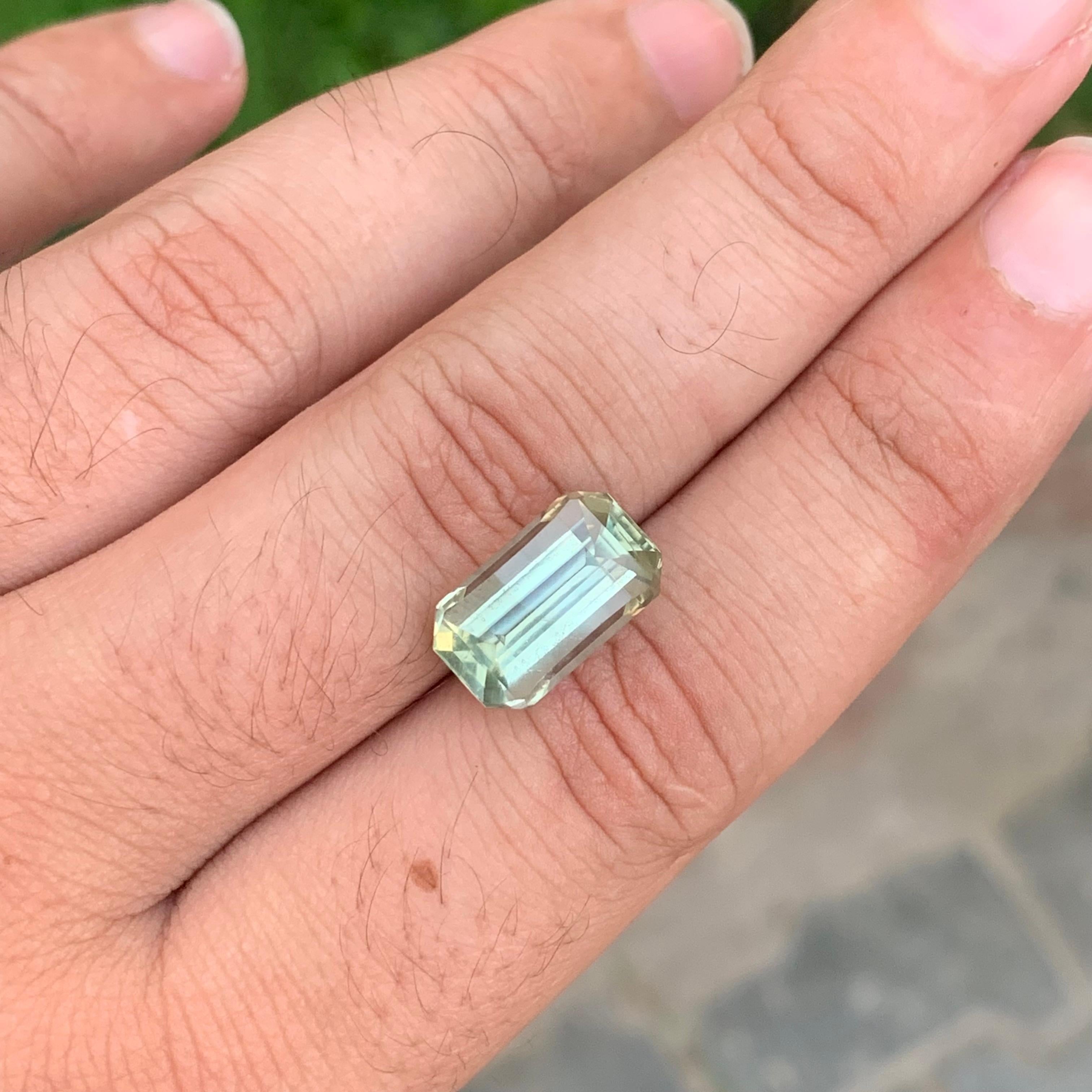 7.85 Carat Natural Loose Green Amethyst \ Prasiolite Octagon Shape Gemstone For Sale 8