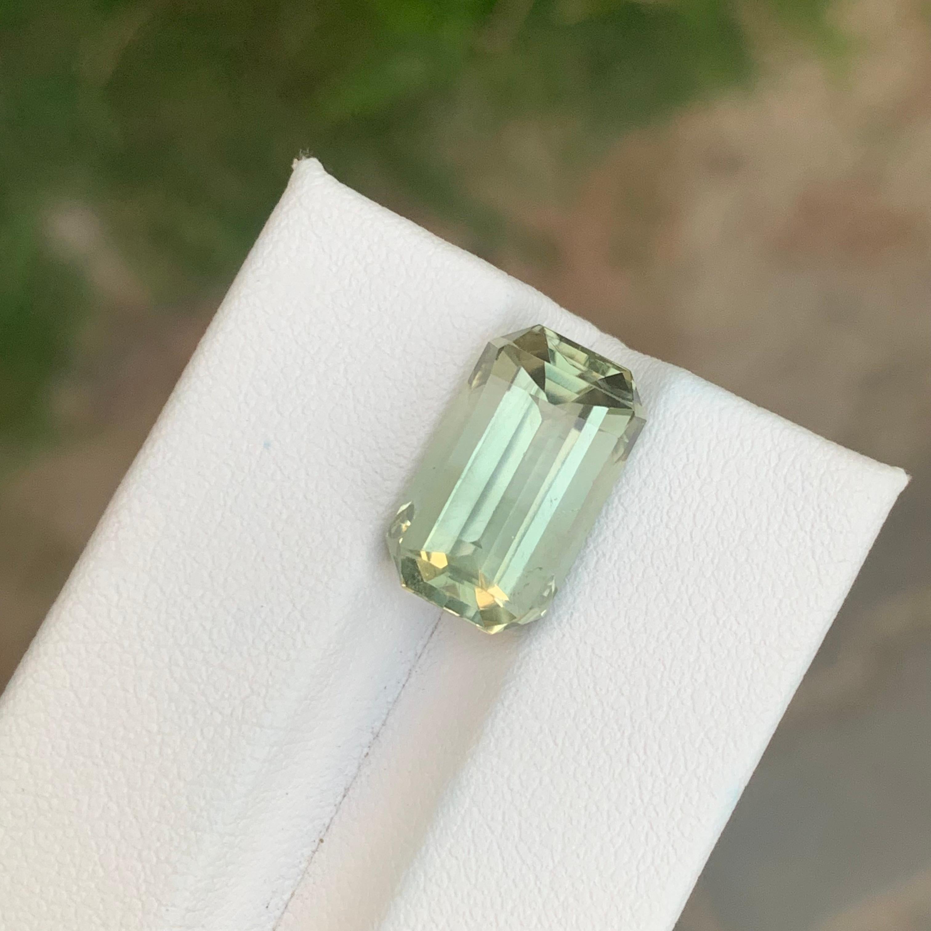 7.85 Carat Natural Loose Green Amethyst \ Prasiolite Octagon Shape Gemstone In New Condition For Sale In Peshawar, PK
