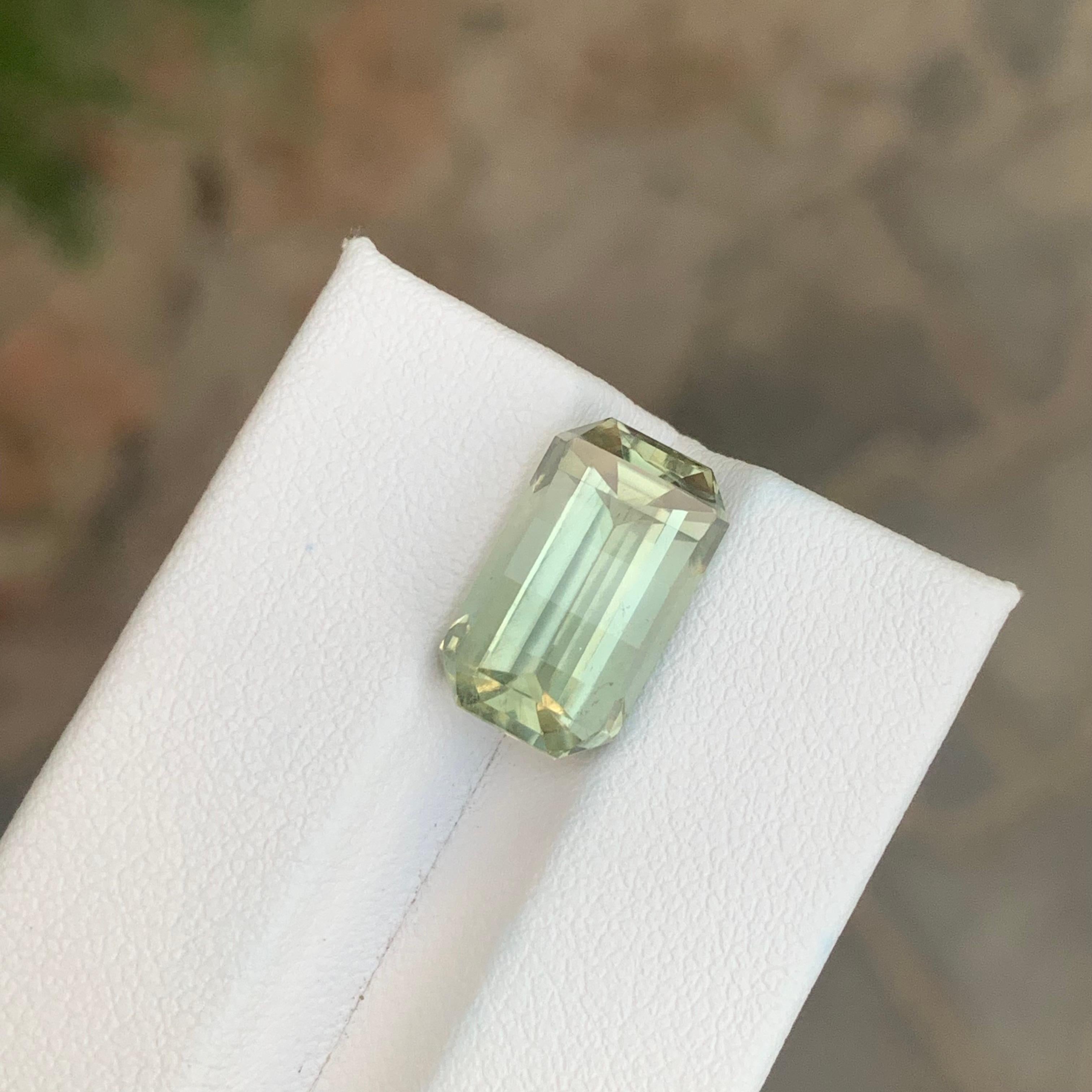 7.85 Carat Natural Loose Green Amethyst \ Prasiolite Octagon Shape Gemstone For Sale 1