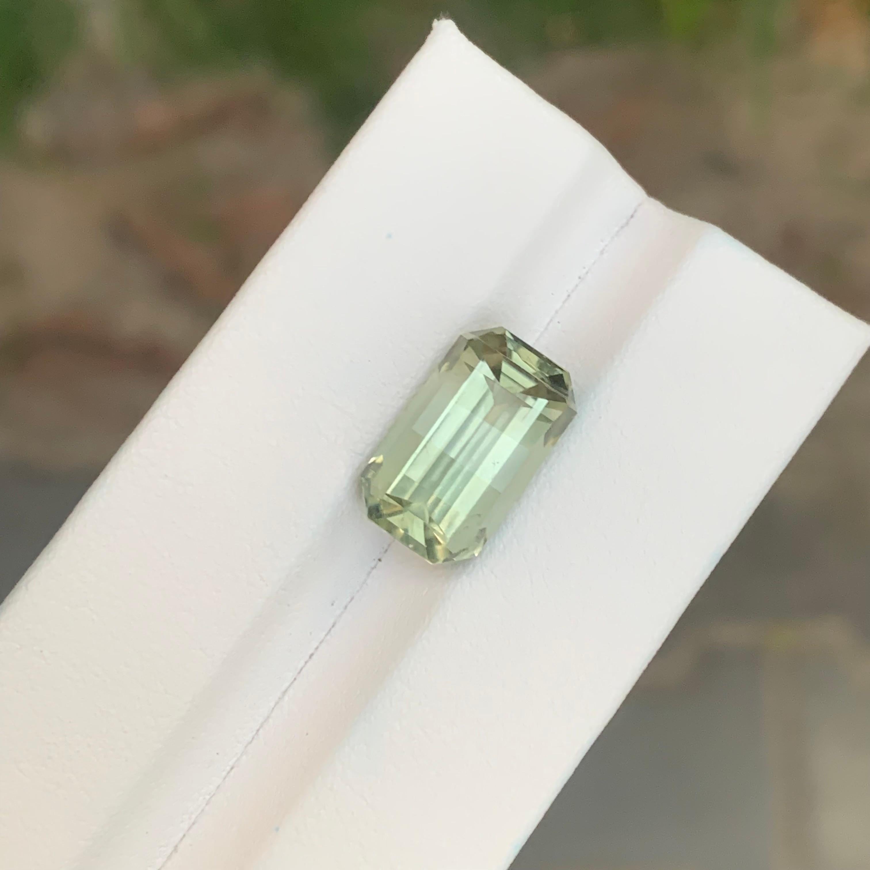 7.85 Carat Natural Loose Green Amethyst \ Prasiolite Octagon Shape Gemstone For Sale 2