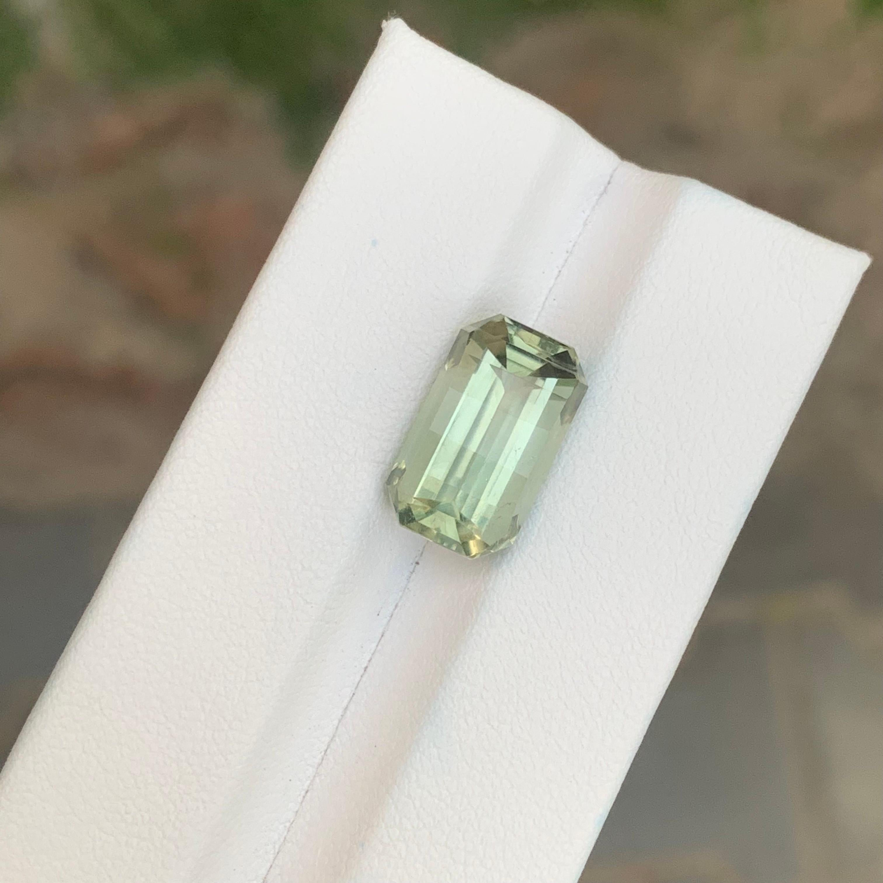 7.85 Carat Natural Loose Green Amethyst \ Prasiolite Octagon Shape Gemstone For Sale 3