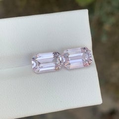7.85 Carat Natural Loose Kunzite Pair Gemstone From Afghanistan