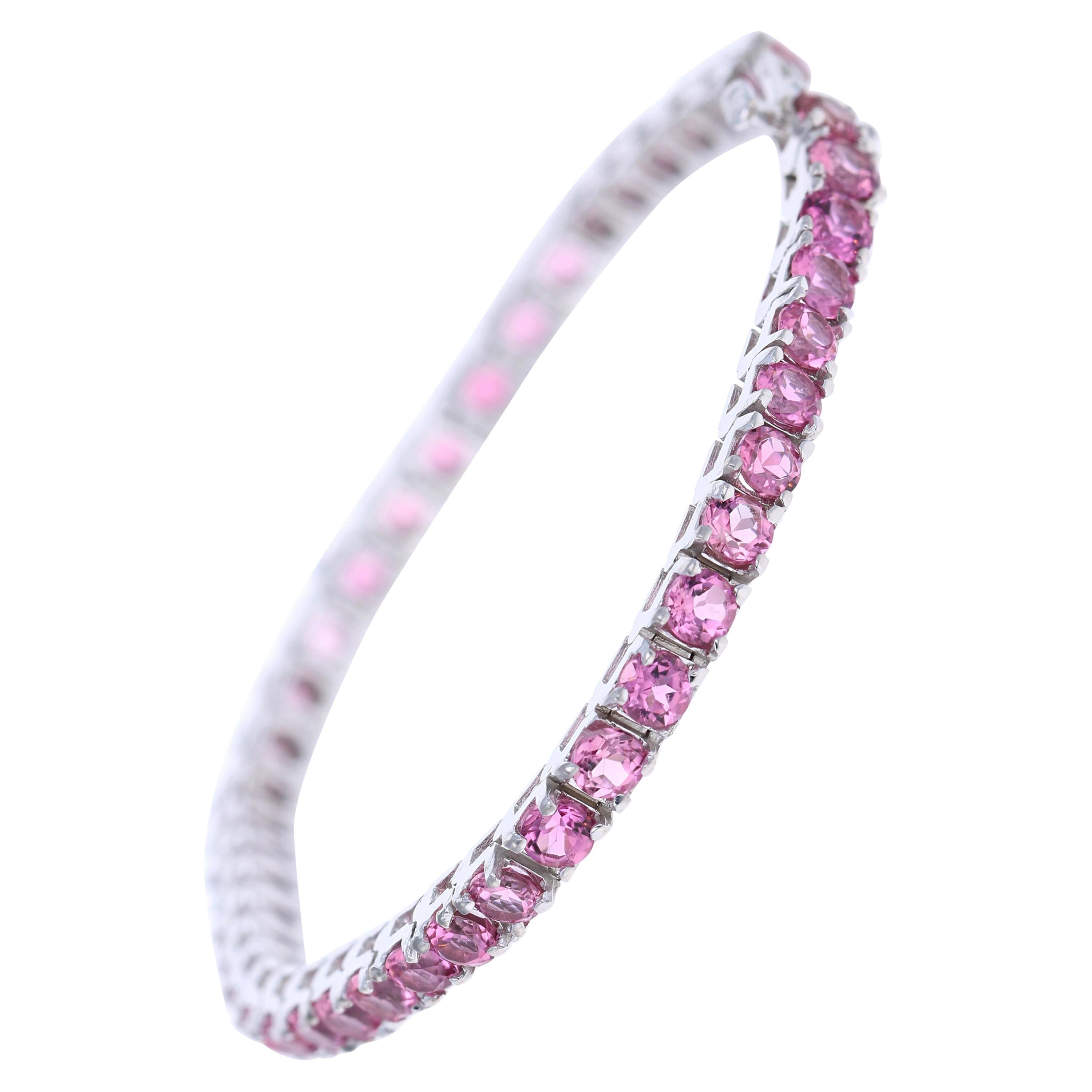 7.85 Carat Platinum Tourmaline Bracelet For Sale