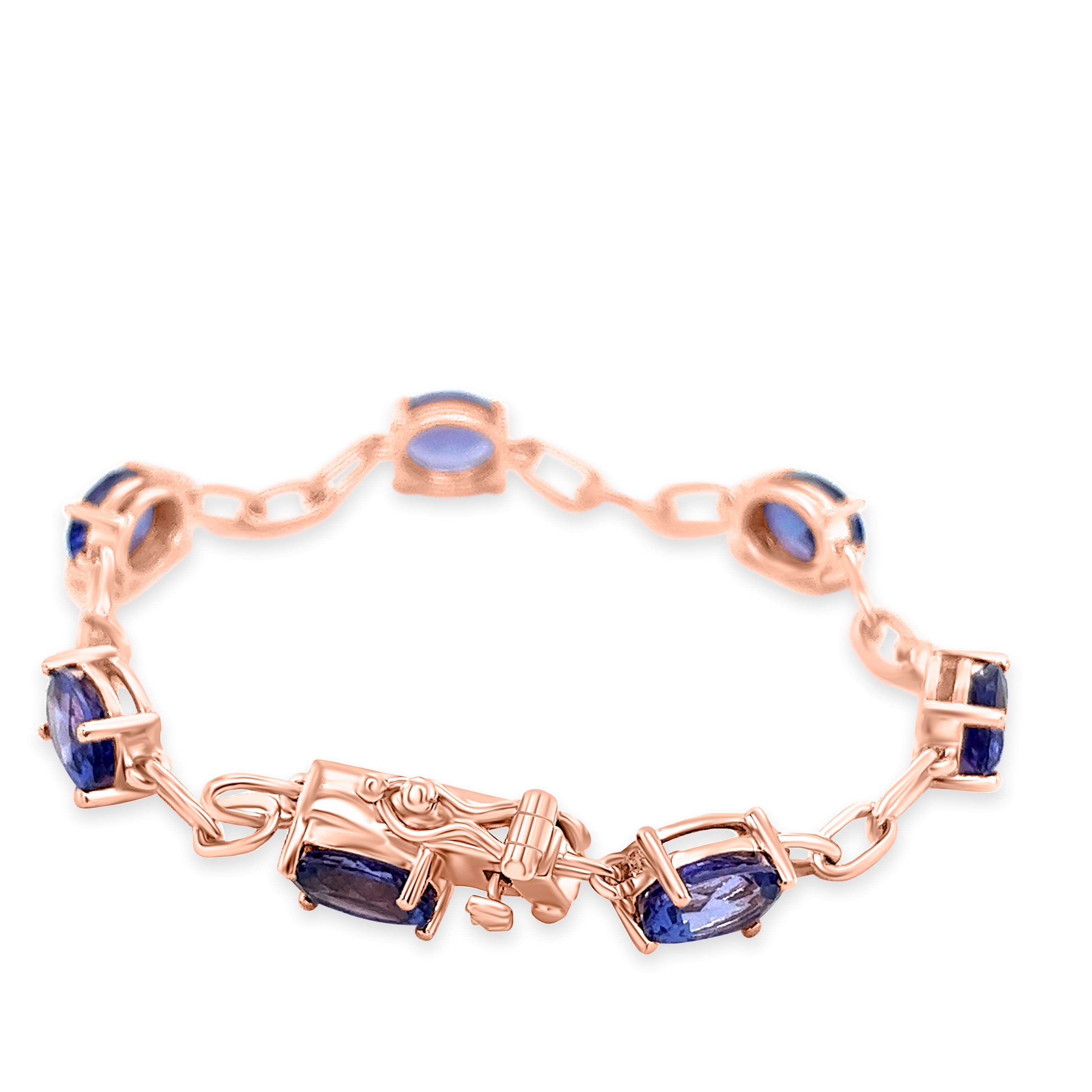 7.85 Carats Natural Tanzanite & Cubic Zirconia Bracelet For Women Jewelry  In New Condition For Sale In New York, NY
