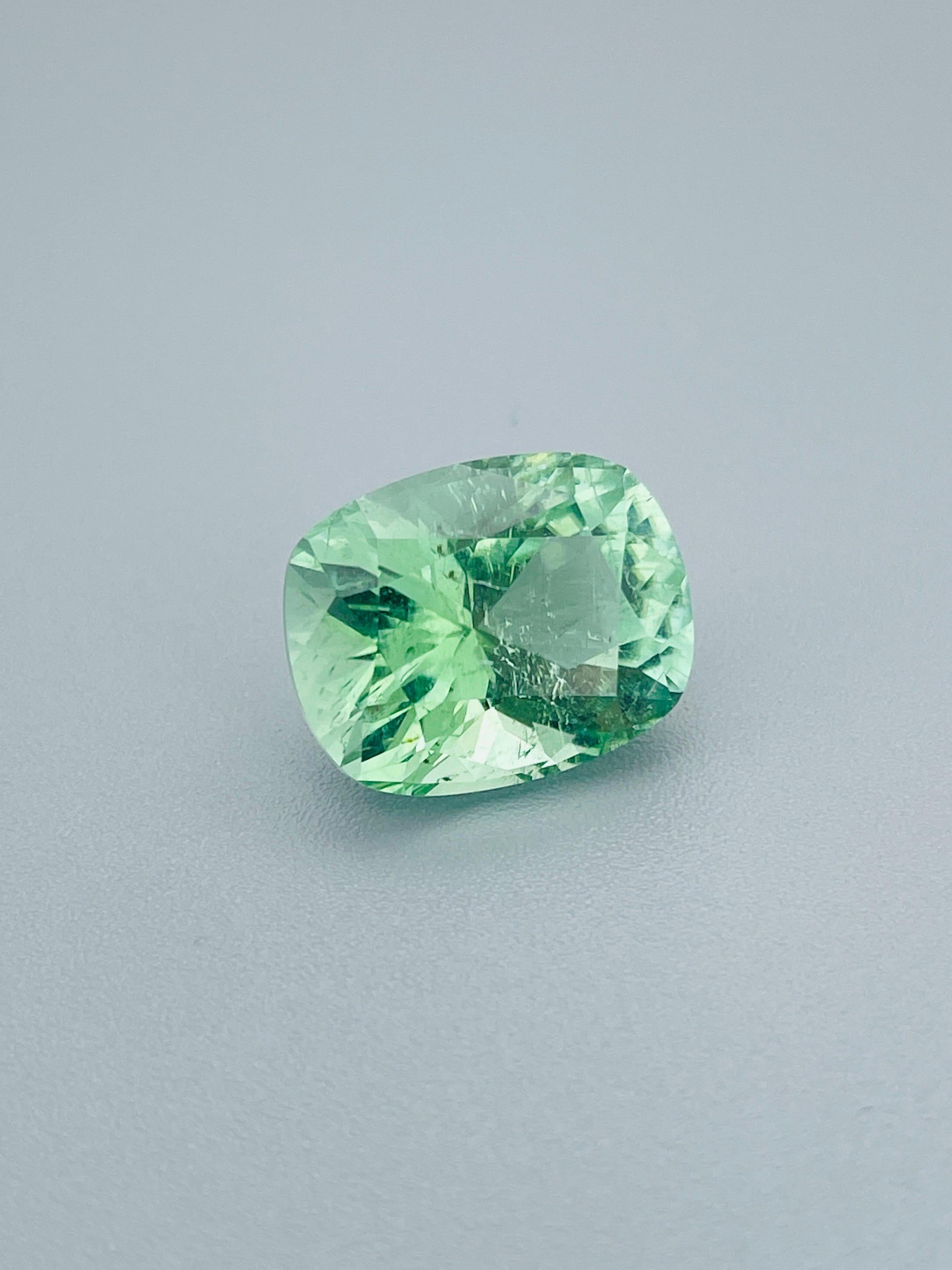 Brilliant Cut 7.85 Ct Natural Green Tourmaline Afghanistan Precision Cut eye clean clarity For Sale