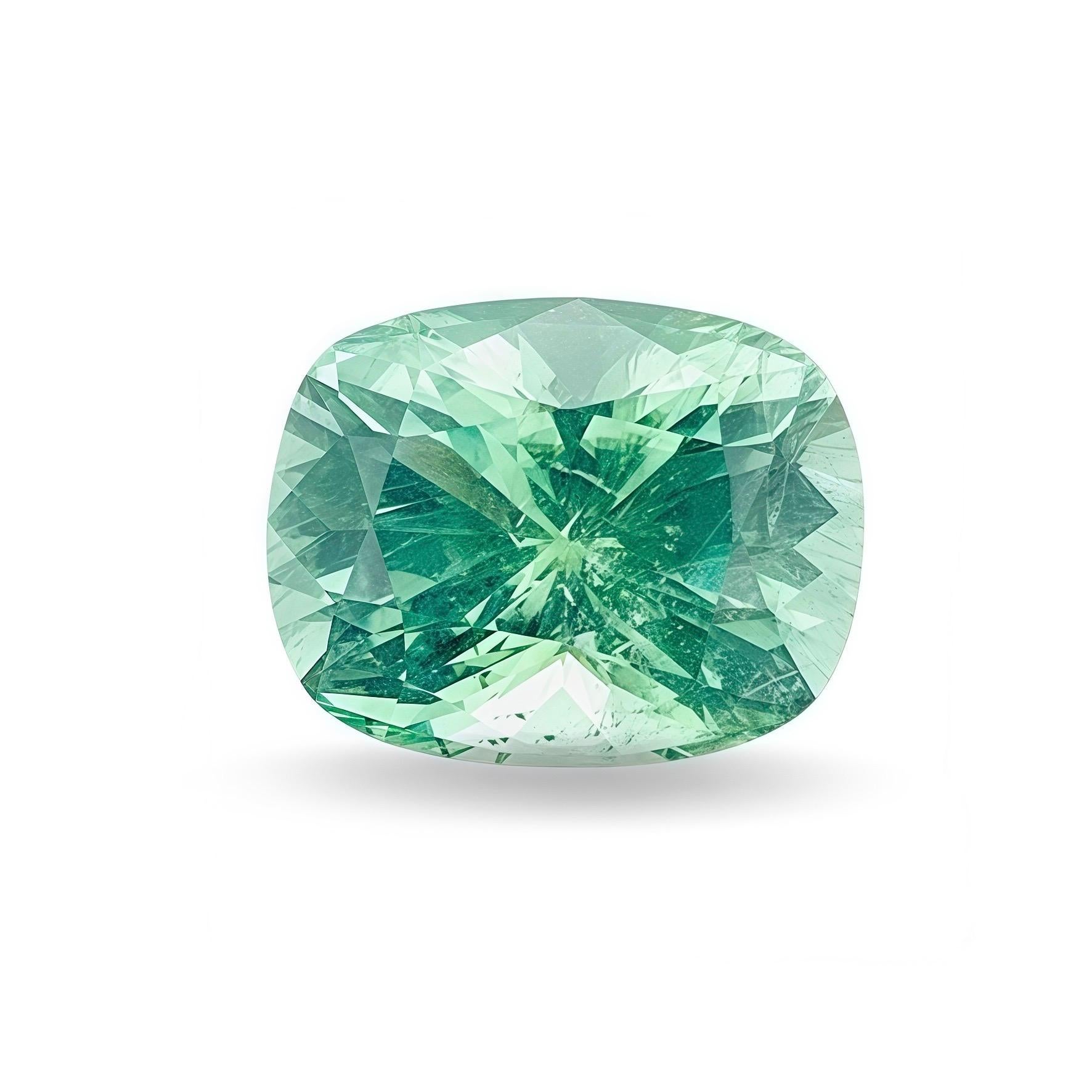 Tourmaline verte naturelle de 7,85 carats Afghanistan Precision Cut eye clean clarté Unisexe en vente