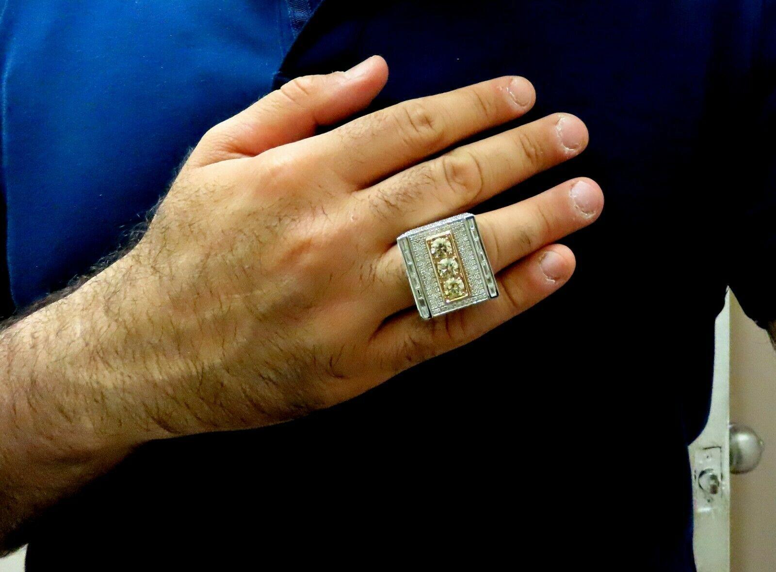 1.5ct Men's Micro Pave Moissanite Ring 18k White Gold – Moissanite Gifts
