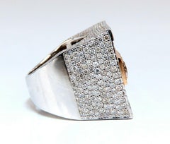 7.85ct Natural Fancy Yellow Green Diamonds Men's Ring 18Karat Big & Tall Grande*