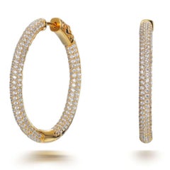 7.86 Carat Cubic Zirconia Yellow Gold Plated Designer Large Hoop Earrings