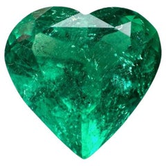 Smeraldo colombiano taglio cuore da 7.86 carati  AAA+ Muzo Green 13x13.8 Gemma sciolta