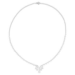 7.86 Carat SI/H Pear Brilliant Cut Diamond Necklace 18 Karat White Gold Jewelry