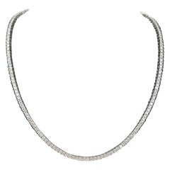 7.86 Ctw Round Diamond Tennis Necklace 14 Karat White Gold