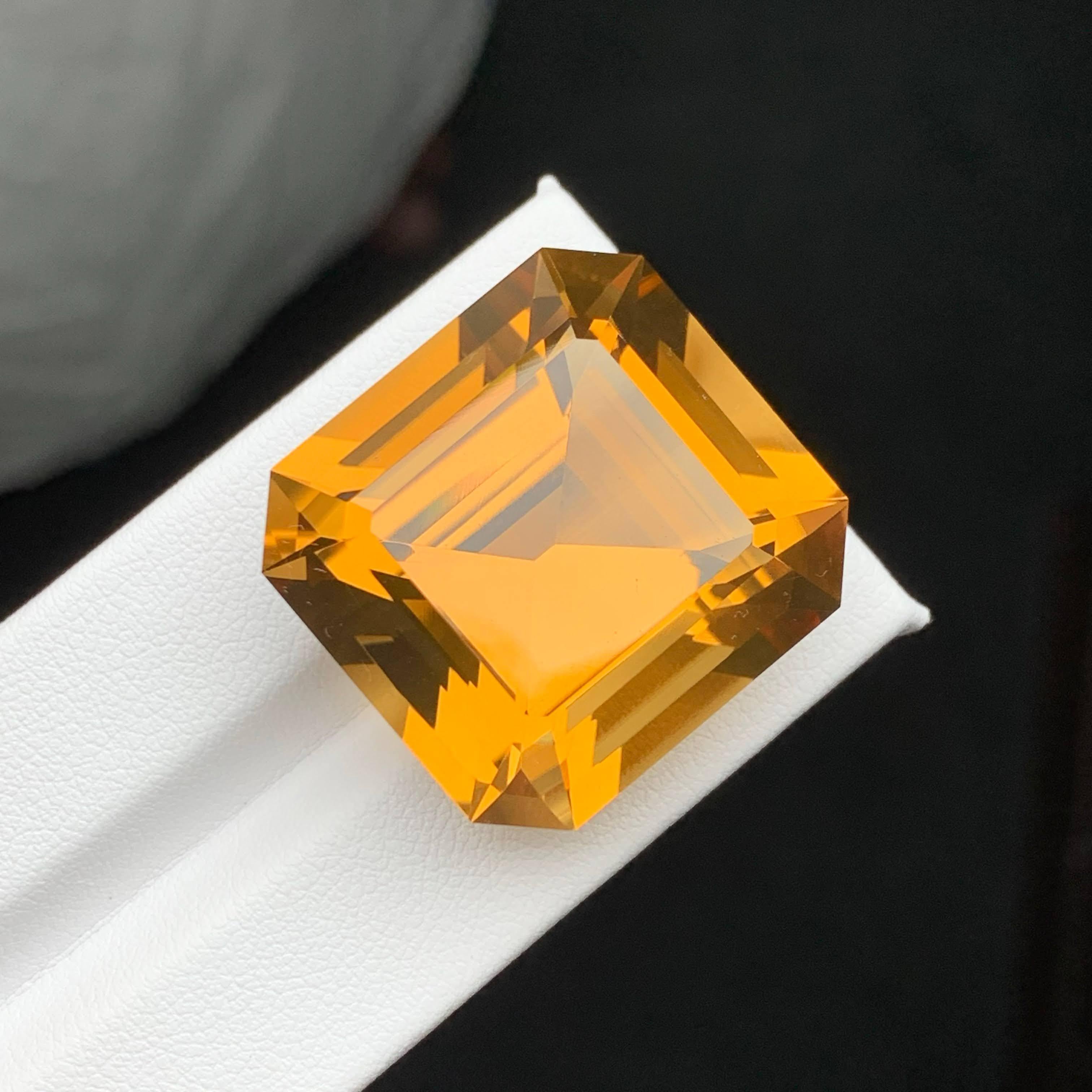 7.8.60 Karat Natürlicher loser Feuercitrin Stein Asscher Schliff Brasilianischer Edelstein (Asscher-Schliff) im Angebot
