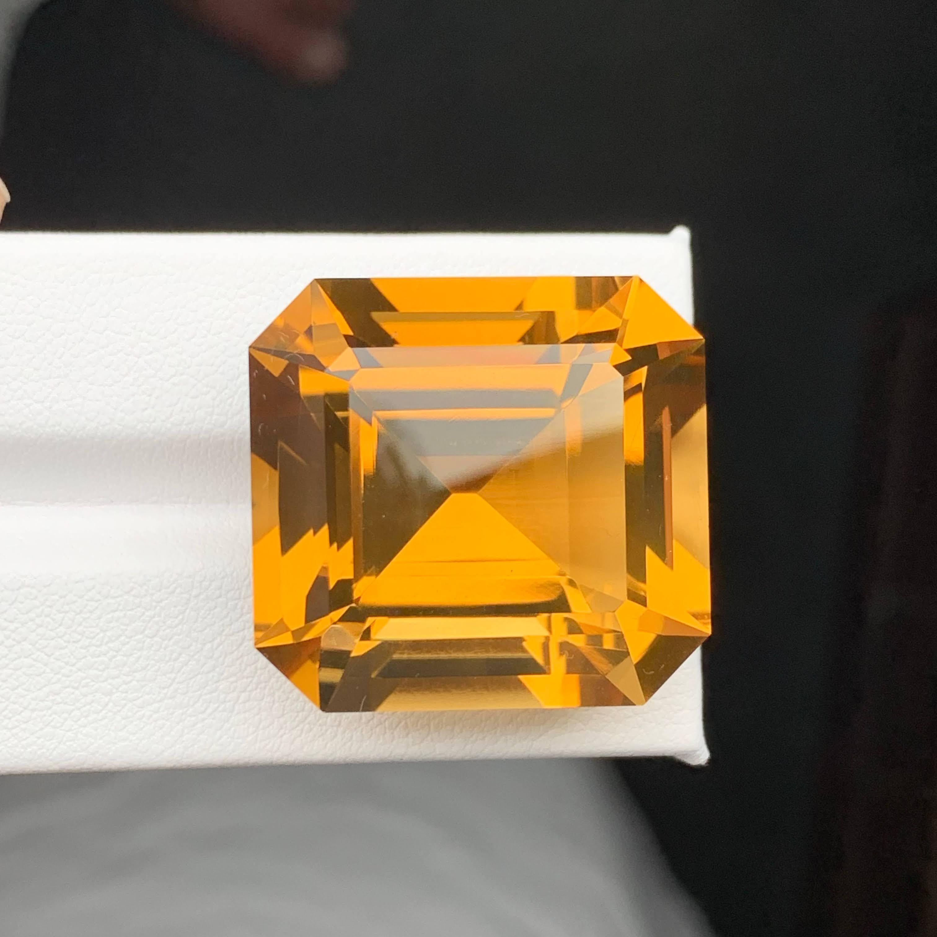 7.8.60 Karat Natürlicher loser Feuercitrin Stein Asscher Schliff Brasilianischer Edelstein für Damen oder Herren im Angebot