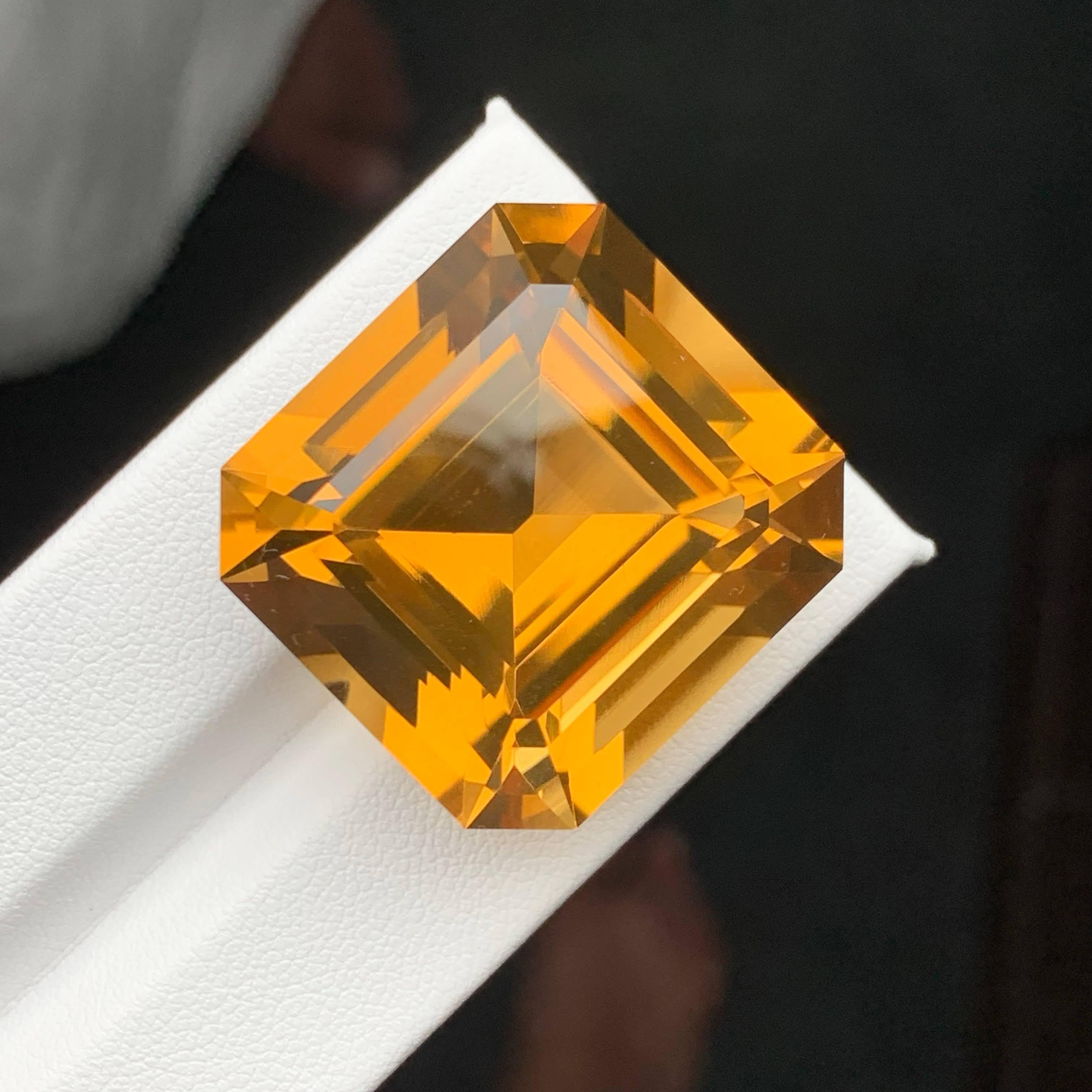 7.8.60 Karat Natürlicher loser Feuercitrin Stein Asscher Schliff Brasilianischer Edelstein im Angebot 3