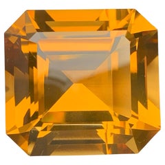 7.8.60 Karat Natürlicher loser Feuercitrin Stein Asscher Schliff Brasilianischer Edelstein