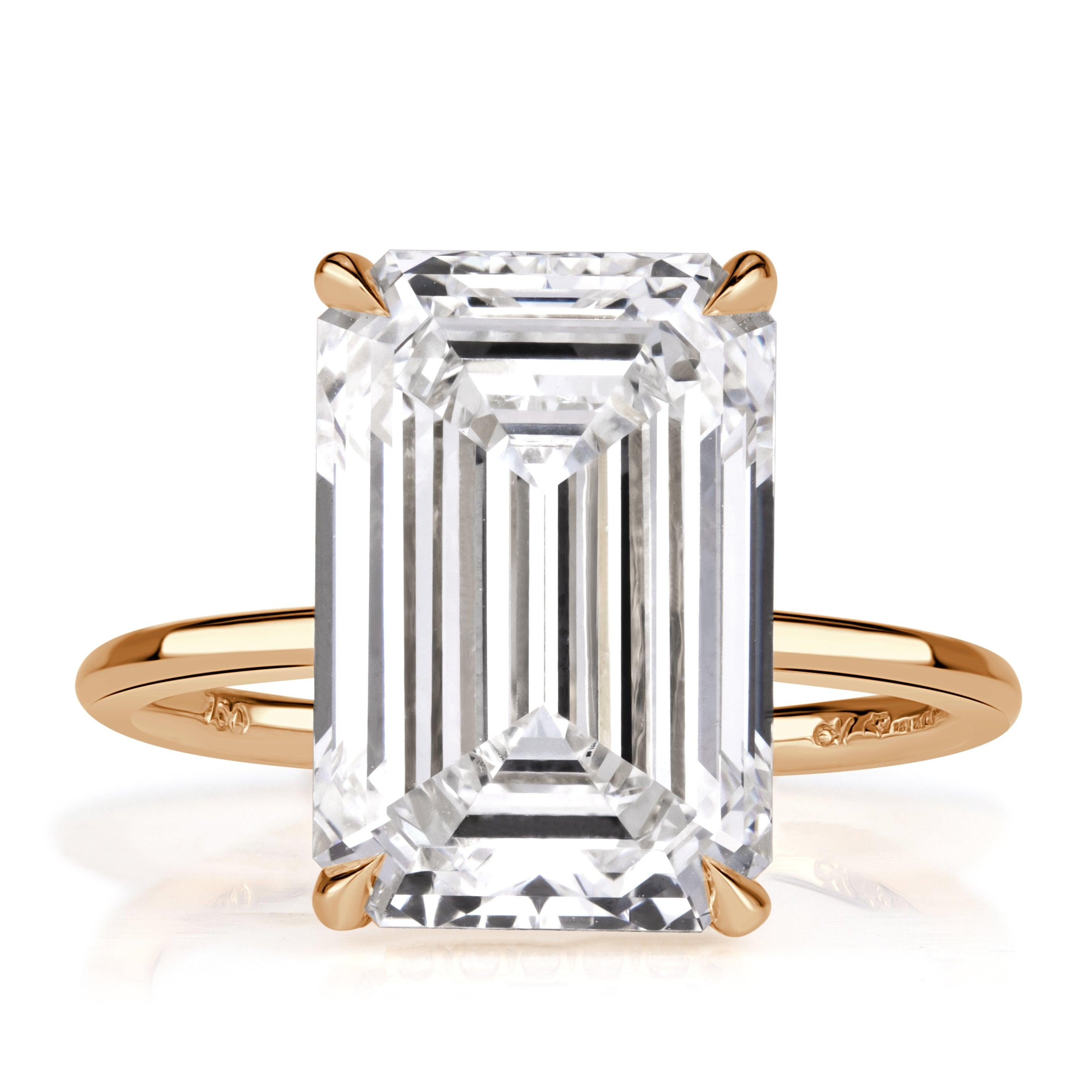 7.86ct Emerald Cut Lab Grown Diamond Engagement Ring For Sale