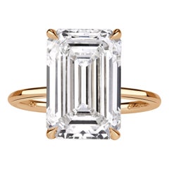 7.86ct Emerald Cut Lab Grown Diamond Engagement Ring
