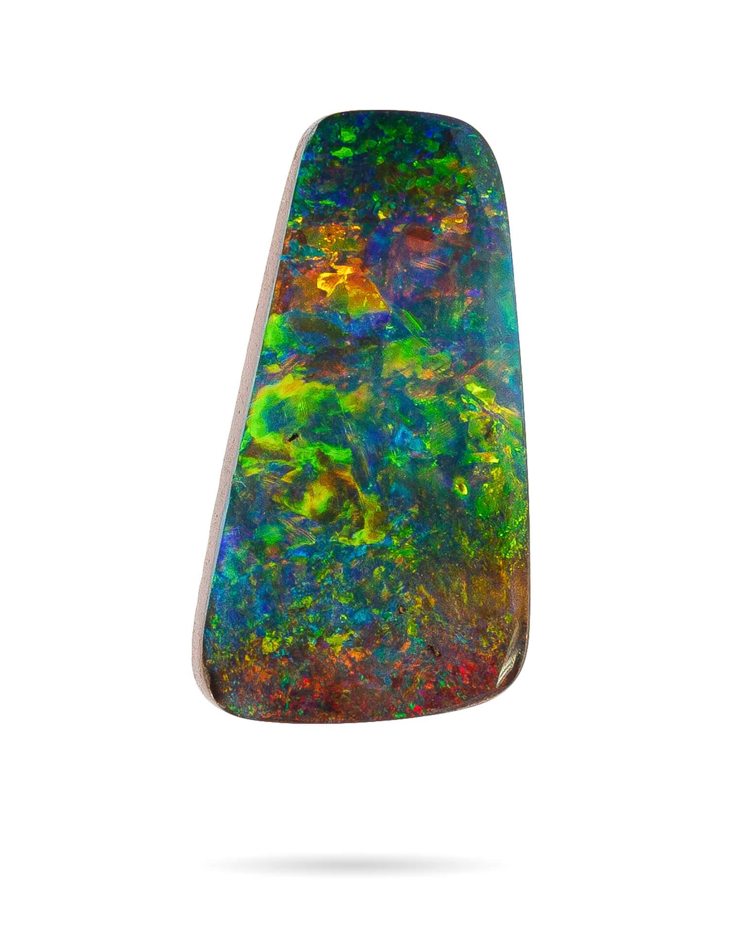 Australia is the birthplace of the most beautiful precious opal gemstones in the world. Fine Australian opals mesmerise with colours changing and shifting the gem moves with an unrivalled vibrancy.

This boulder opal was ethically sourced from