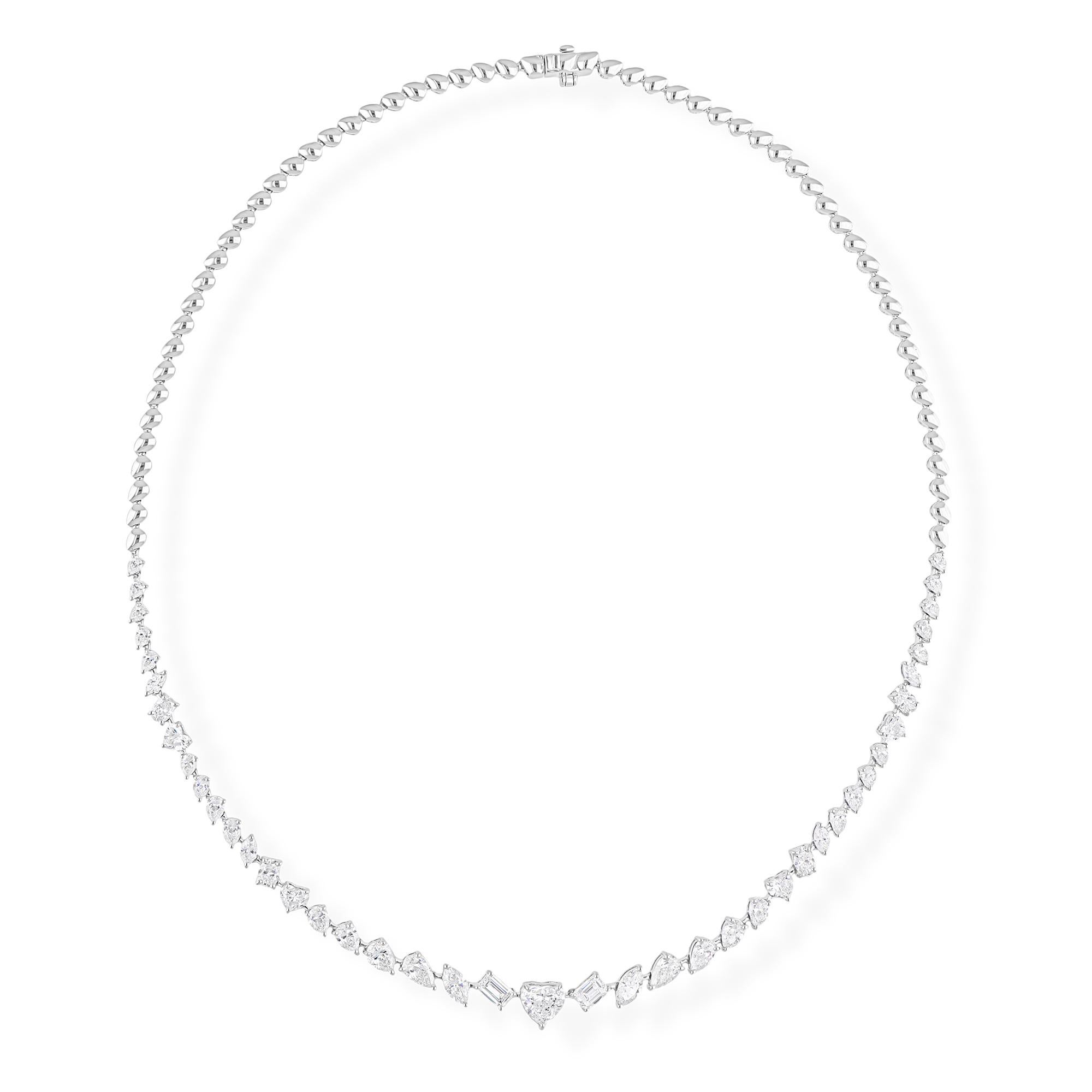 Donna Collana a catena con diamanti naturali da 7,89 carati in oro bianco 18 carati Tutte le tariffe pagate in vendita