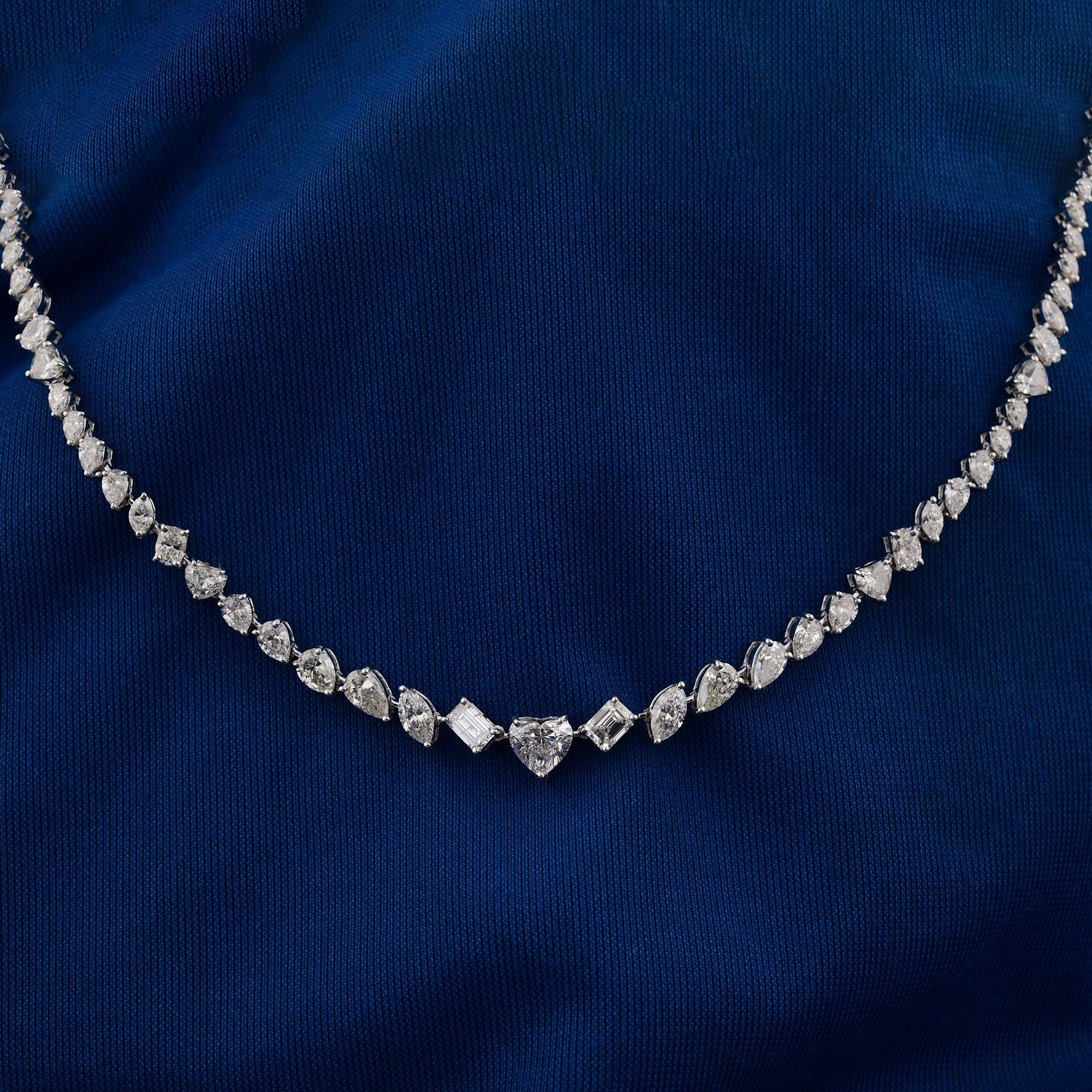 Collana a catena con diamanti naturali da 7,89 carati in oro bianco 18 carati Tutte le tariffe pagate in vendita 2