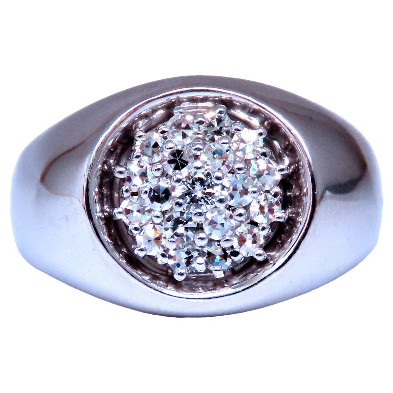 .78ct Natural Round Diamonds Signet Style Ring 14kt. Gold
