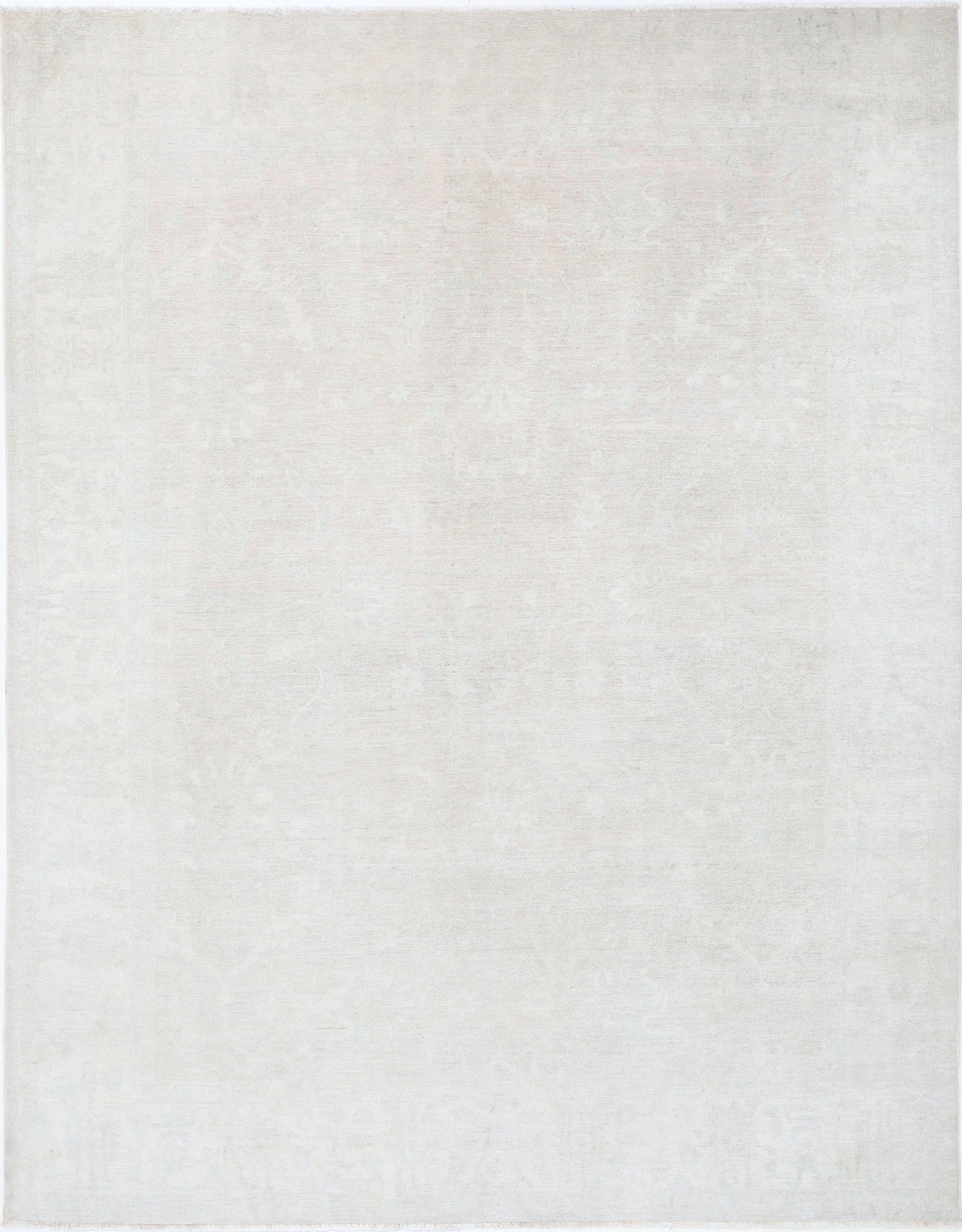 7.8x10.2 ft Hand Knotted Large Area Rug for Living Room. Beige 100% Wool Carpet For Sale