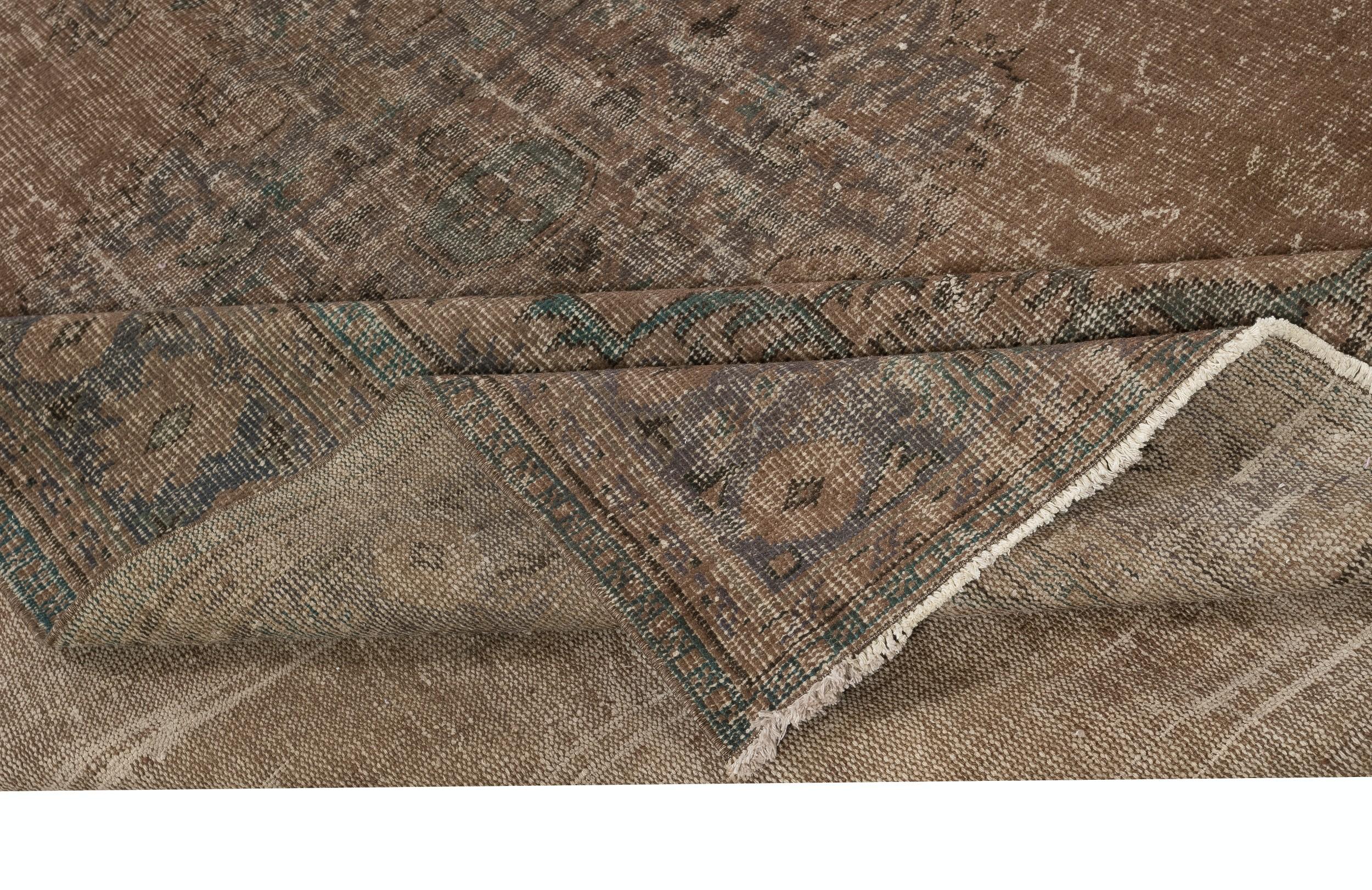 Alfombra Turca Marrón Única Hecha a Mano 7,8x10,2 Pies para Decoración de Casa y Oficina Moderno en venta