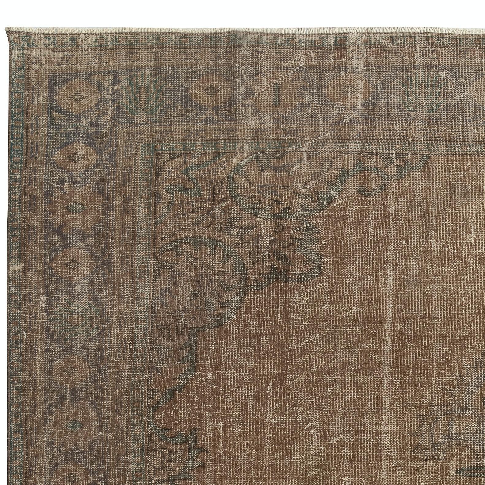 Alfombra Turca Marrón Única Hecha a Mano 7,8x10,2 Pies para Decoración de Casa y Oficina Turco en venta