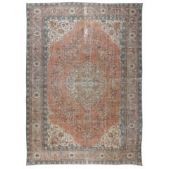 7.8x10.7 Ft One of a Kind Hand Knotted Old Turkish Large Area Rug, Circa 1950