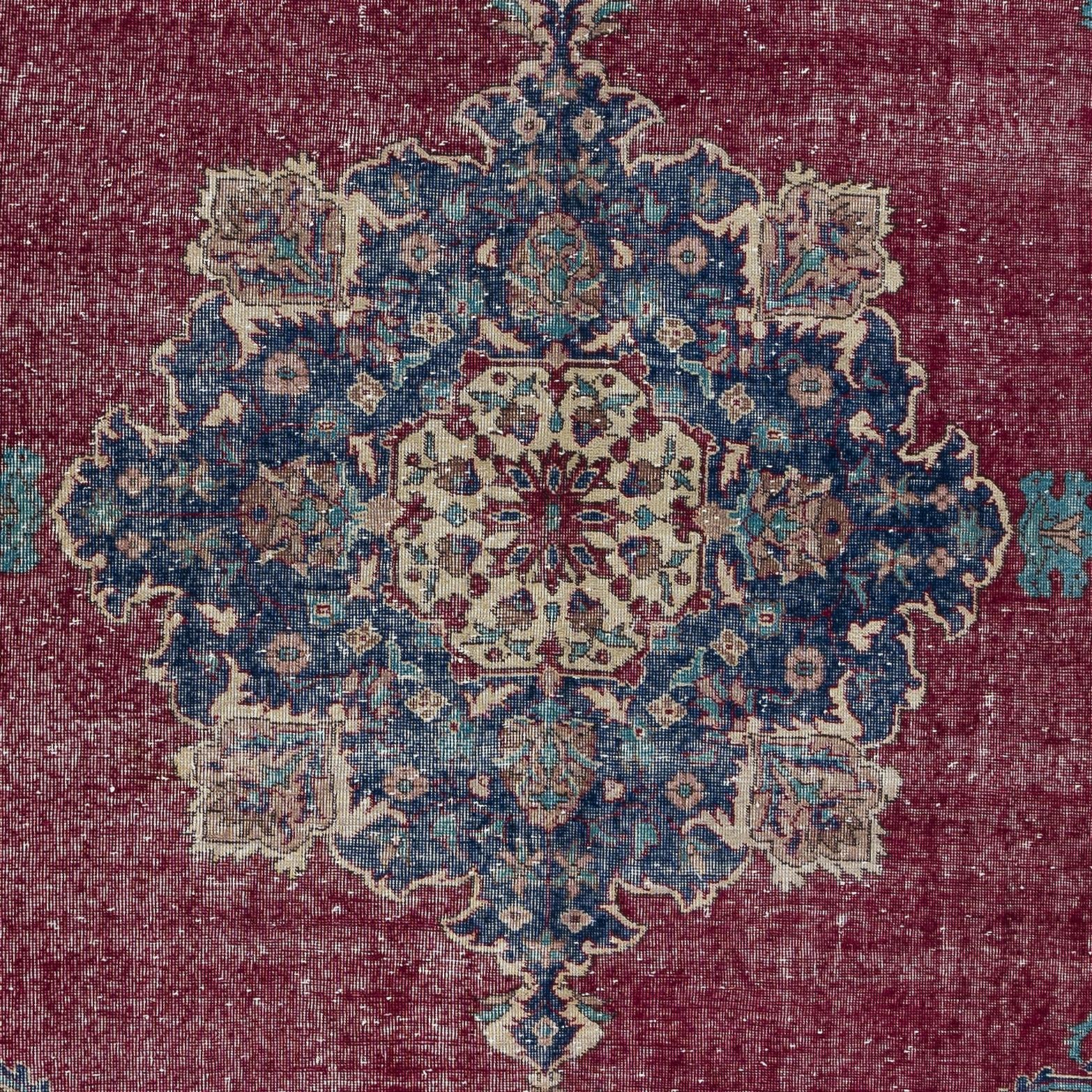 Alfombra turca tradicional vintage hecha a mano con diseño de medallón de 2,5 x 3,4 m Tejido a mano en venta
